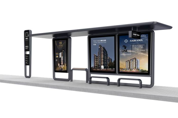 毅龙候车亭厂家为深圳生产制造的智能公交站台_生产_毅龙_深圳