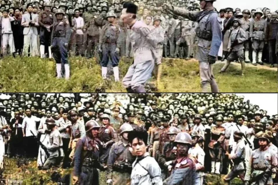 “日寇”老照片：从妓女变成土匪头子的张素贞，1946年枪毙侵华日军的场景
