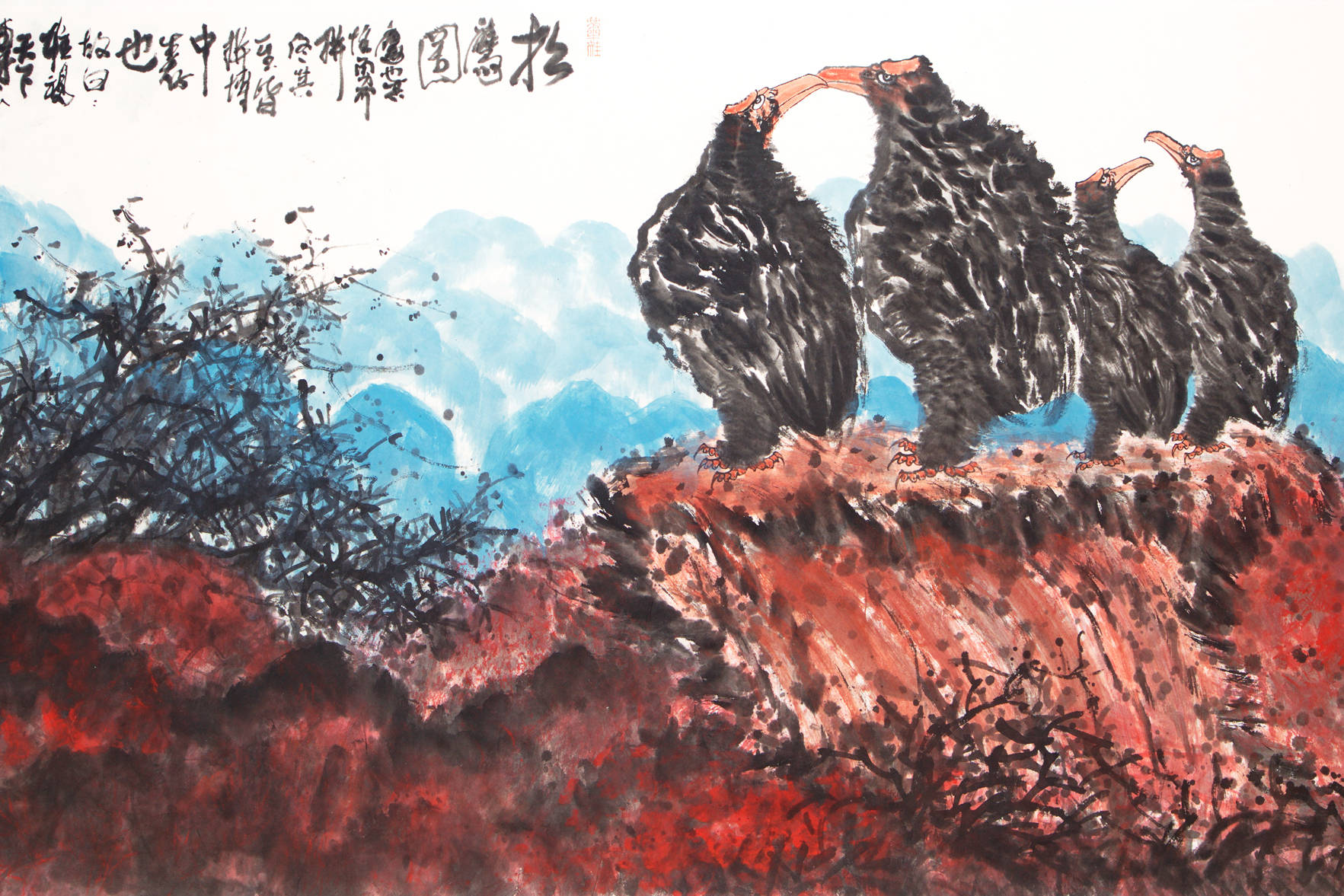 画鹰大家朱祖国与大师徐悲鸿的碰撞：艺融中西、妙而不同_搜狐网