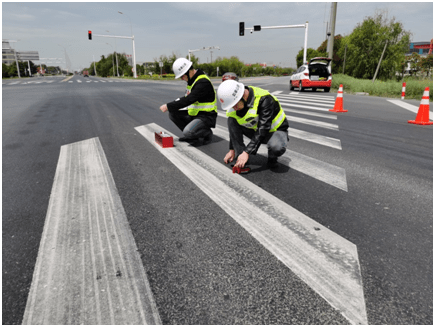 如皋公路分中心开展公路标线质量检测