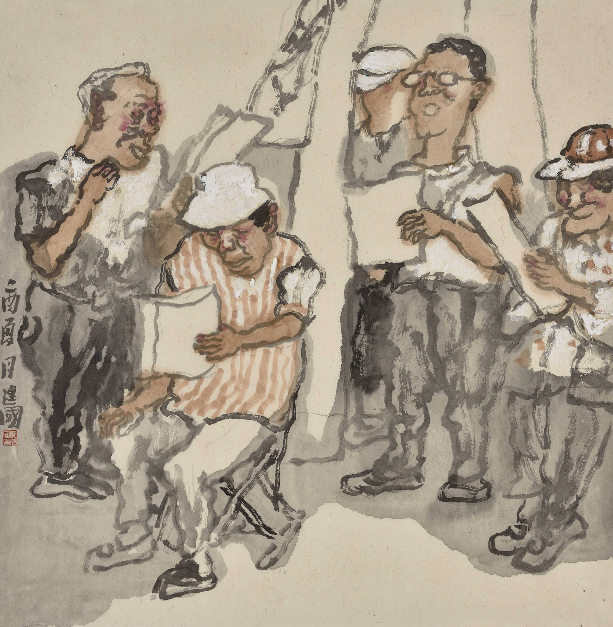 《夏天的风景》之一《夏天的风景》规格200x200cm,2017年作品郭建国