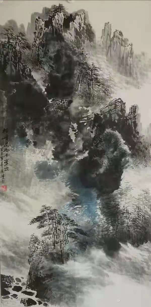 史贵仁师从于石齐,以国画山水居长,兼攻人物,花鸟,主要以表现辽东山水