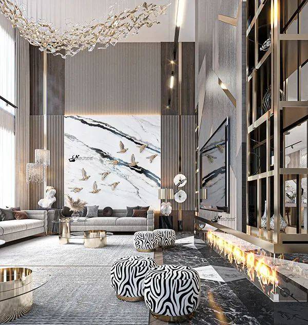 卡萨米卡意式整装家居挑高客厅设计大宅该有的气势