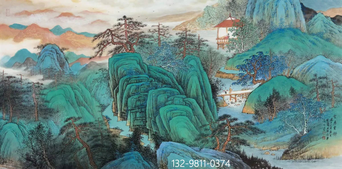 画家黄开前仿古山水画欣赏