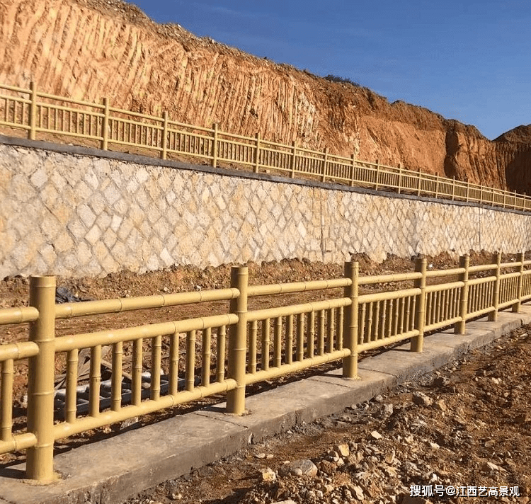 新农村仿竹护栏图片大全,公园里的仿竹围栏,景区水泥仿竹栏杆_竹子