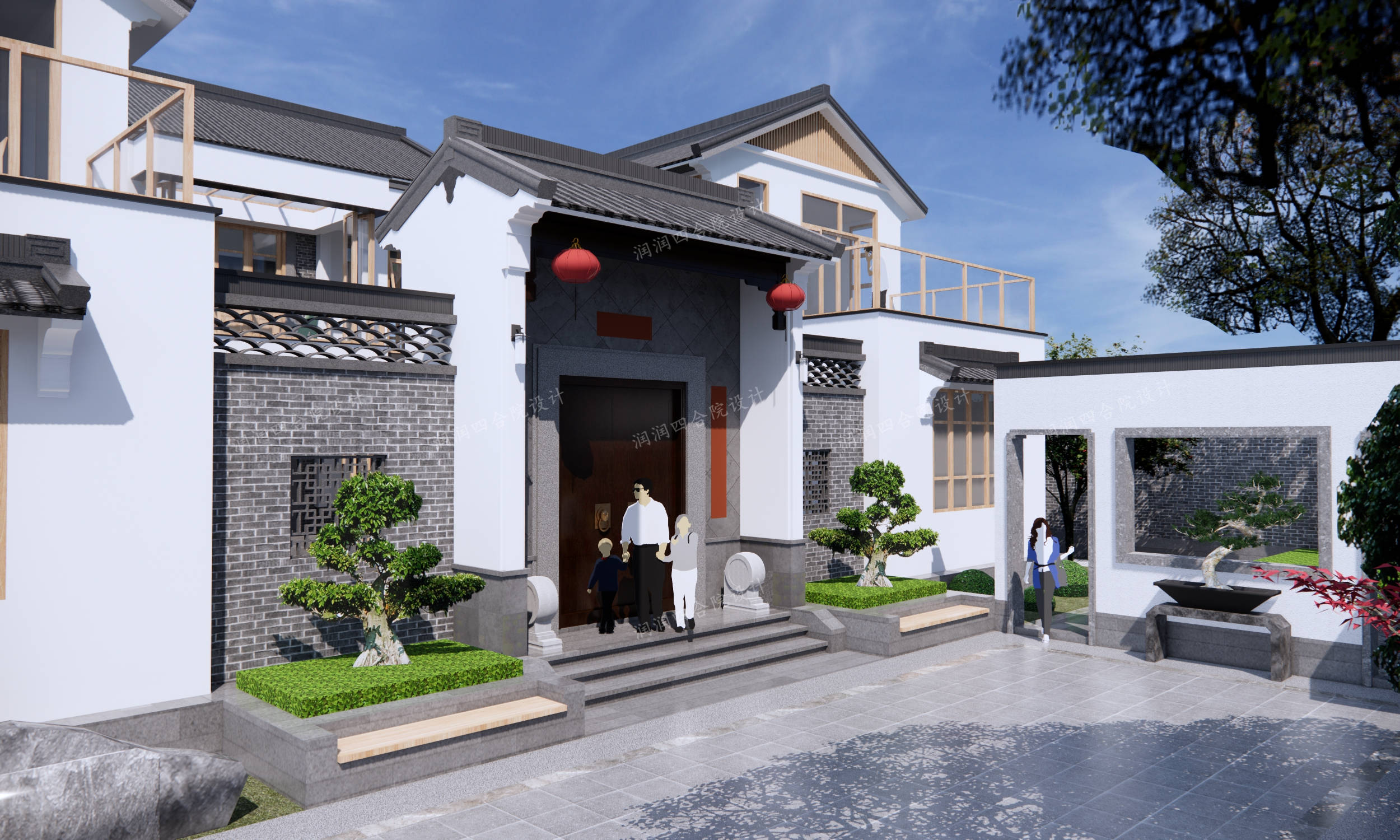 甘肃白银混搭型现代四合院中式合院公司接待中心润润四合院设计刘鹰