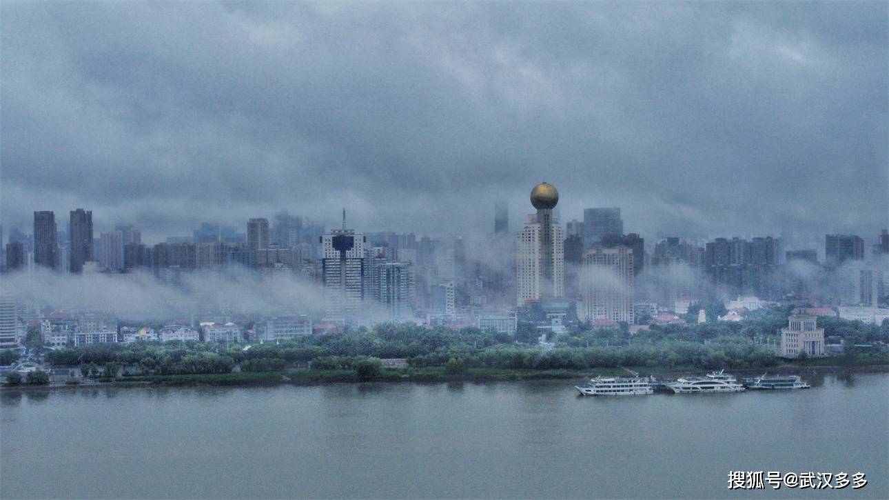 航拍暴雨后武汉风光