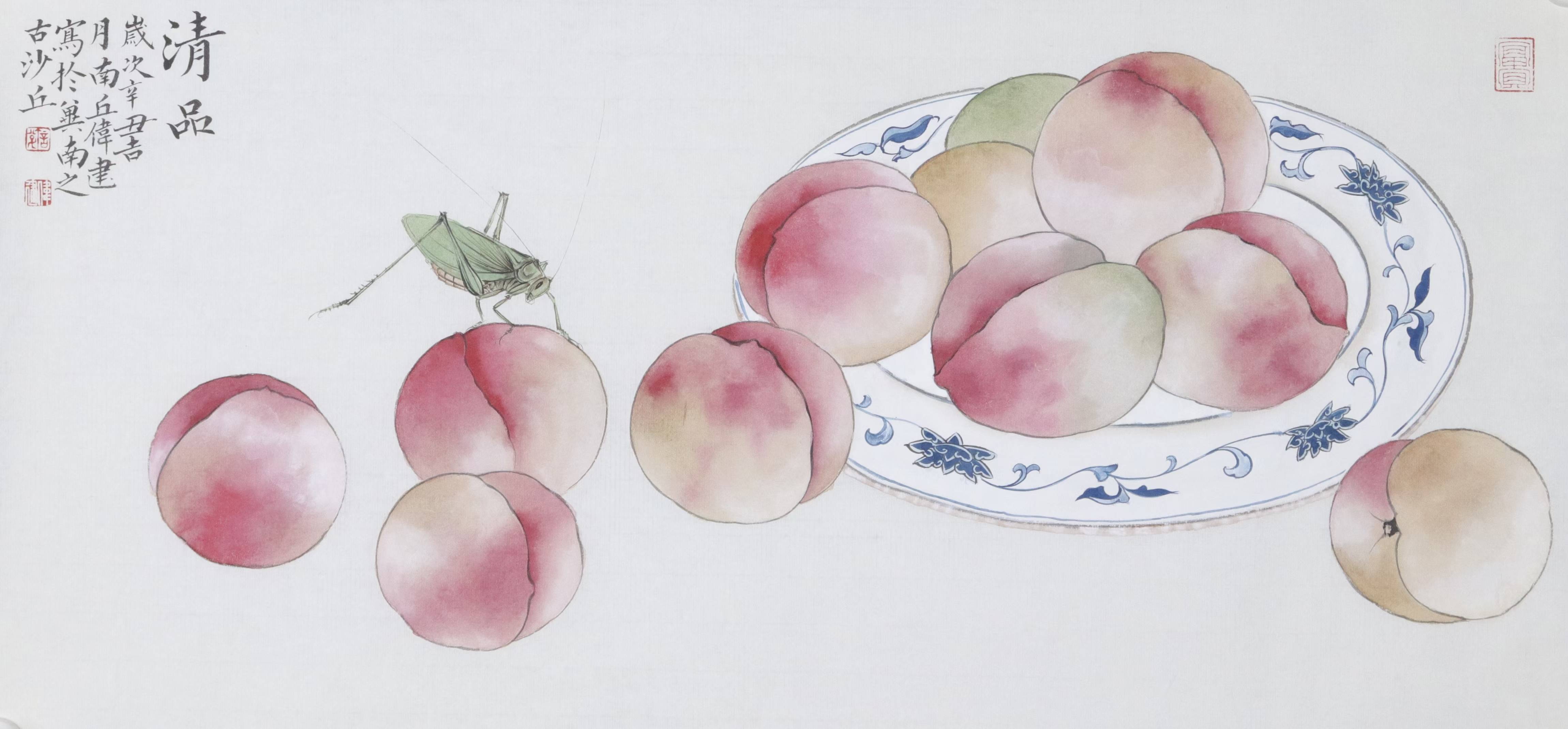 画家许伟建:果蔬飘香,百财聚来_工笔