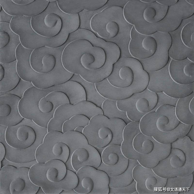 唐语青灰色复古云纹地砖800mm800mm凸显新中式风格的神韵