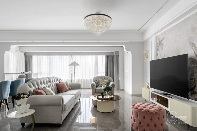 龙湖春江天镜128平米现代美式轻奢风格装修设计案例作品