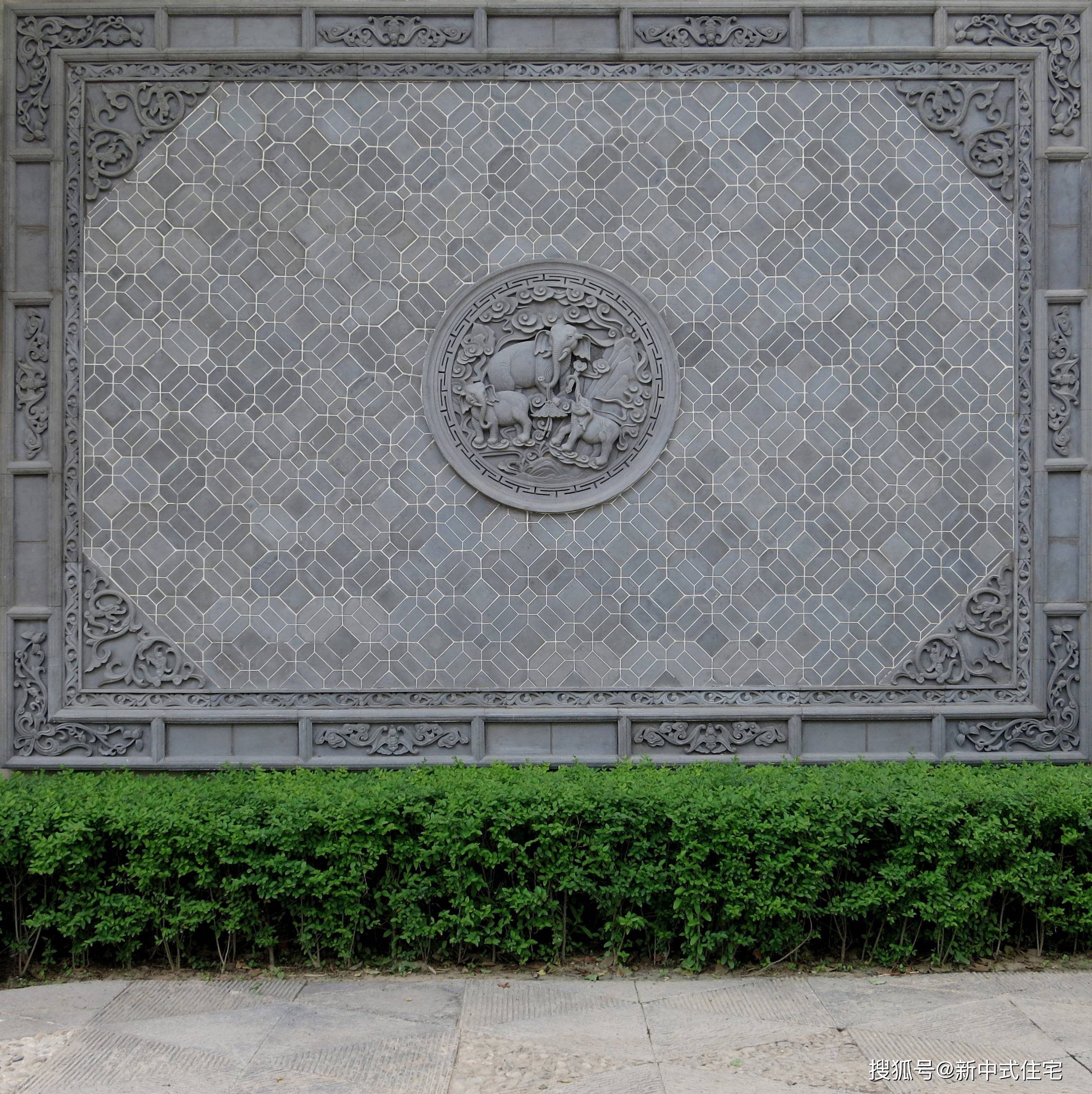 唐语新中式文化砖材料吉祥如意砖雕立体感强又不失文化韵味这样设计