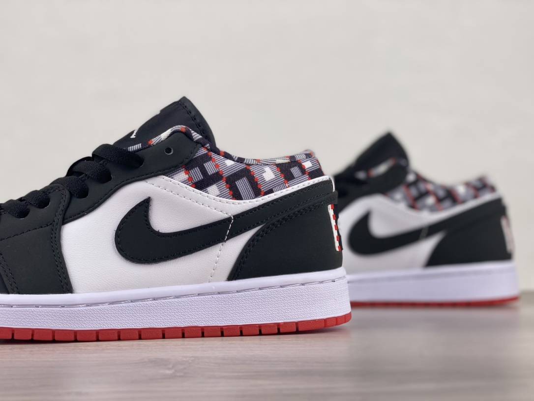 鞋跟|乔丹 Air Jordan 1 Low Quai 54 黑白红熊猫低帮运动鞋