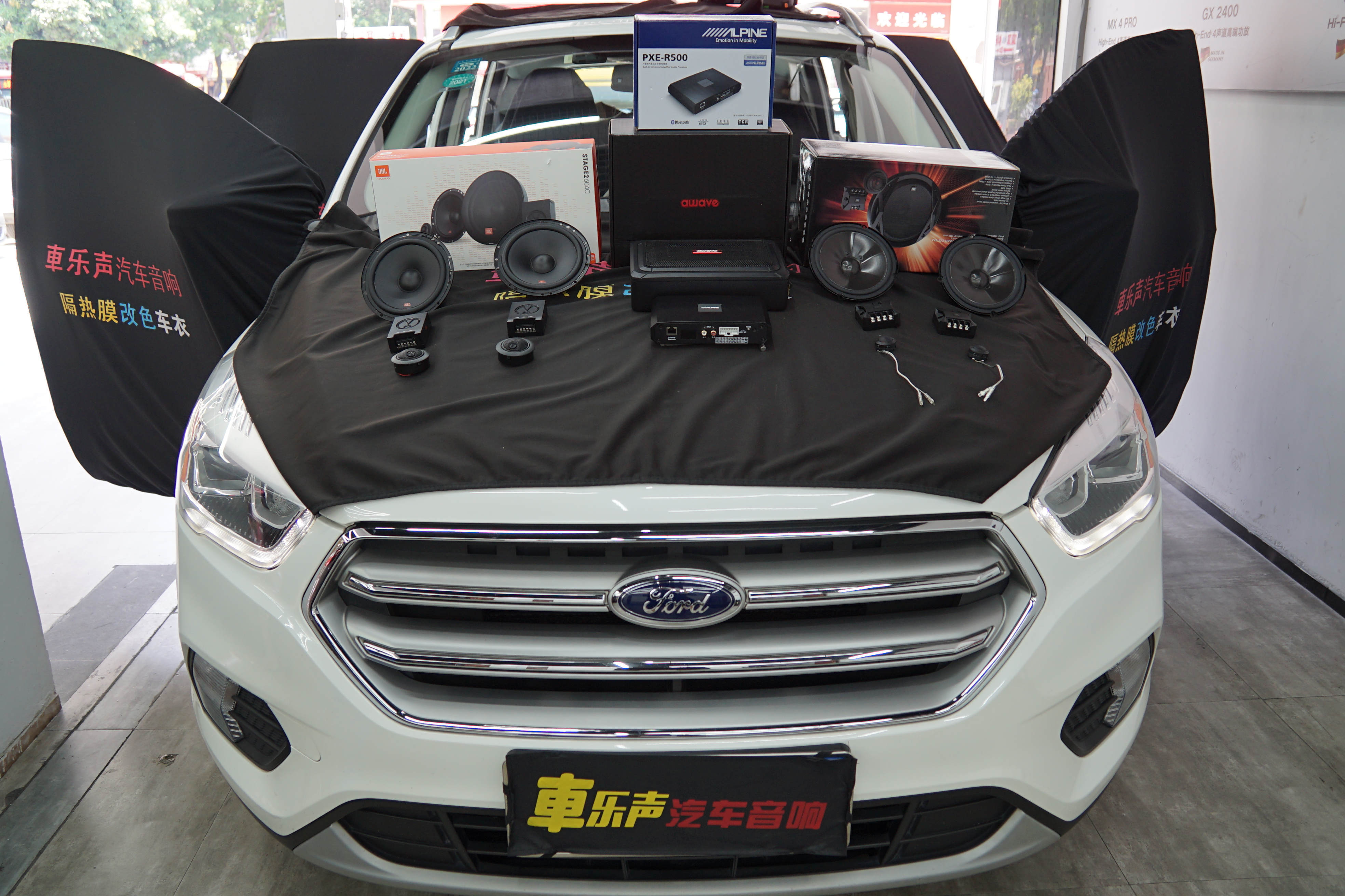 福特翼虎改装音响jbl两分频套餐广州车乐声汽车音响