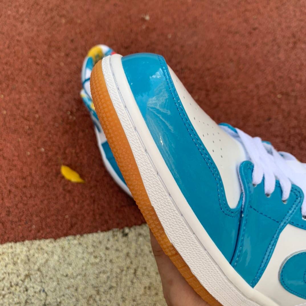 漆皮|乔丹 Air Jordan 1 Low Release 蓝生胶漆皮低帮运动鞋