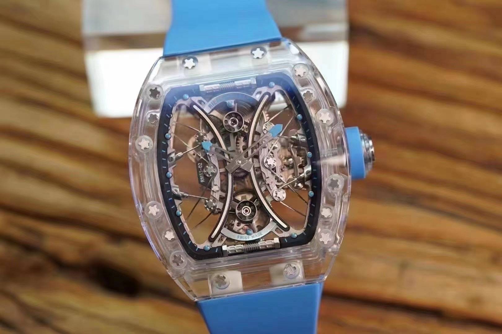 朗哲钟艺理查德rm5302蓝水晶腕表价值千万的马球限量款