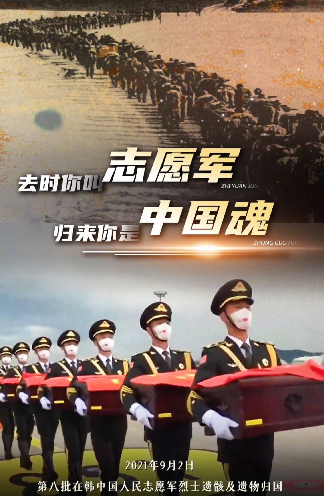 青山忠骨，祖国接你们回家！第八批109位在韩志愿军烈士遗骸回国！