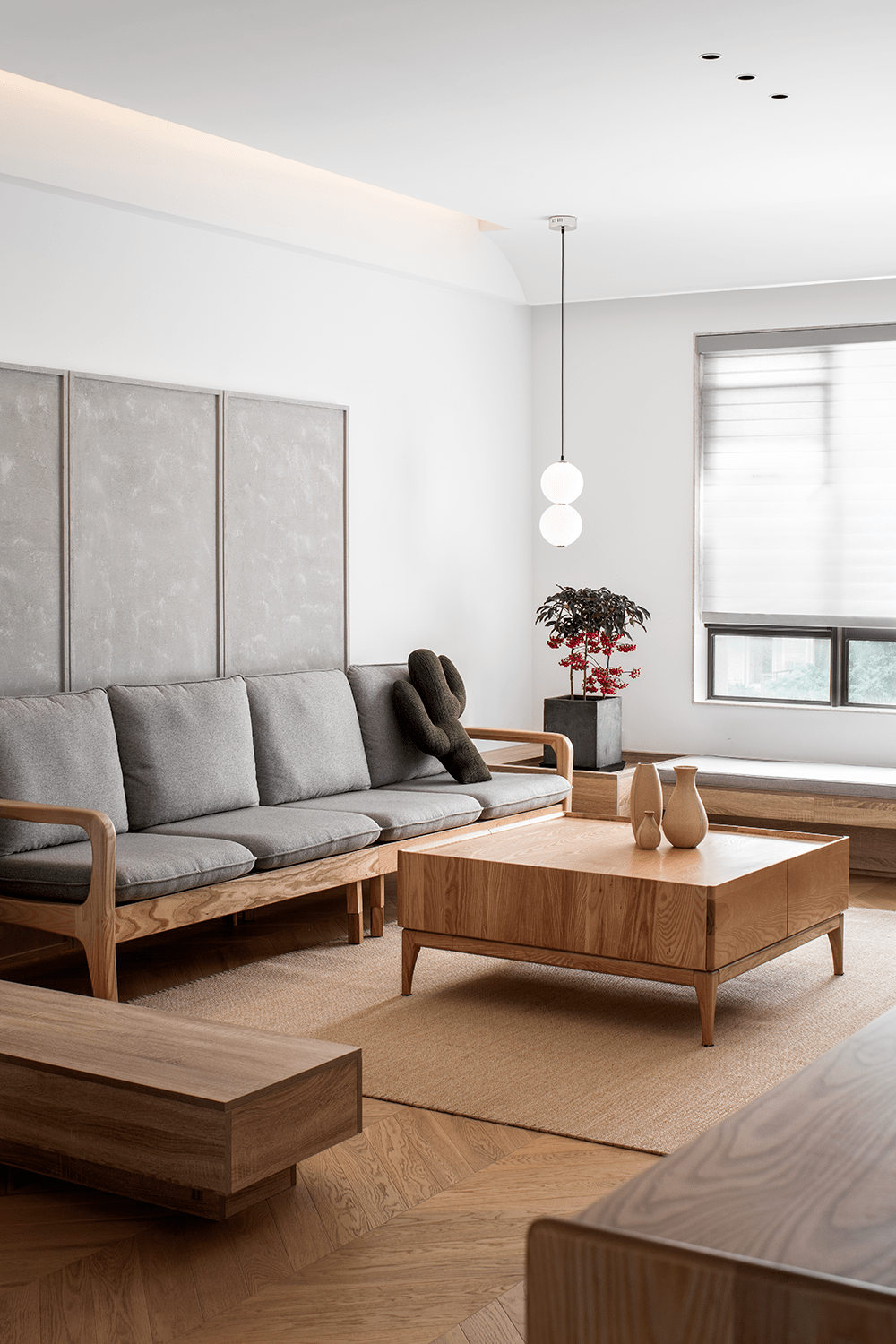 极简原木风实景装修案例图,你爱了吗_客厅