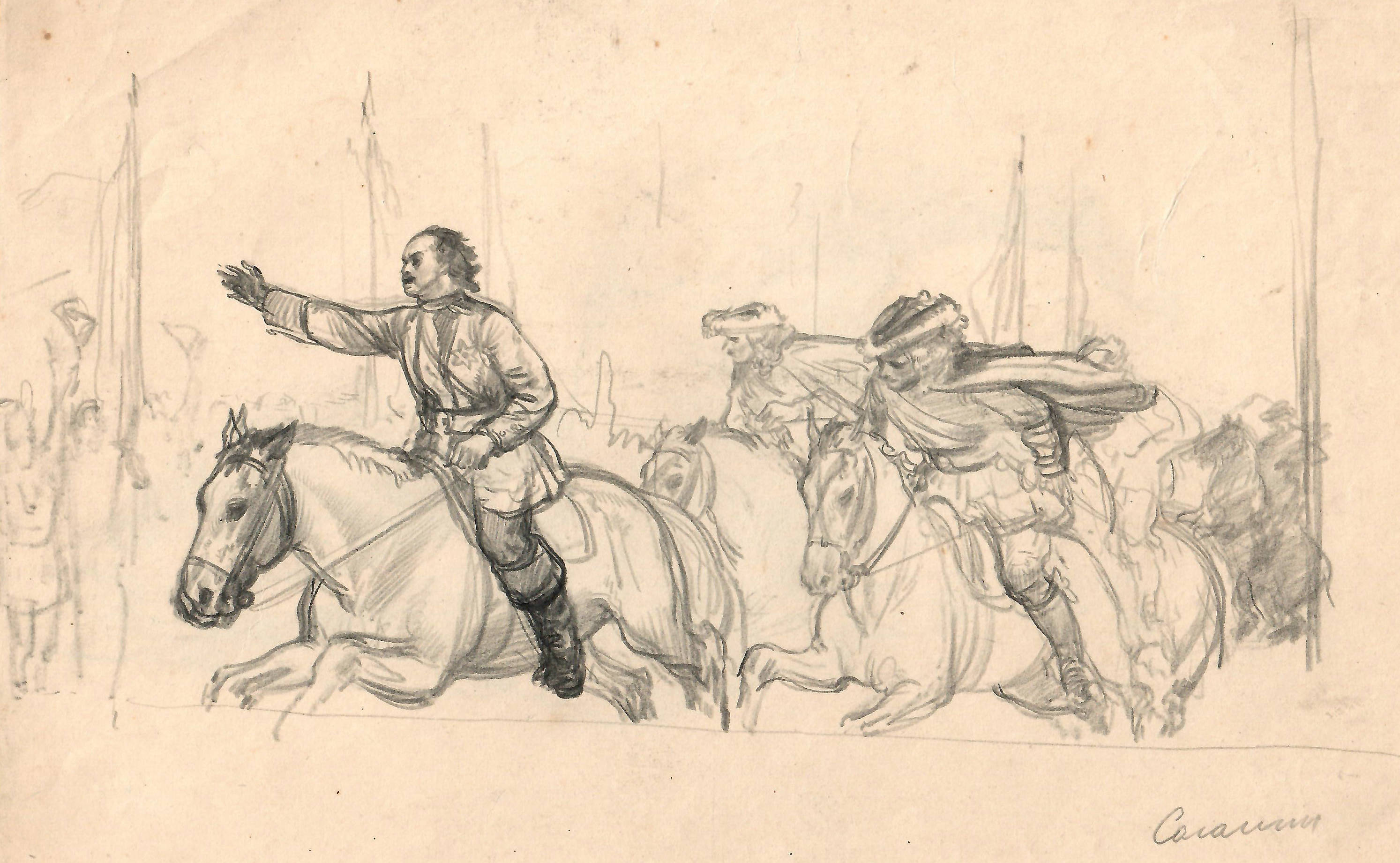 俄罗斯油画大师 尼.康. 索罗明 的素描 速写