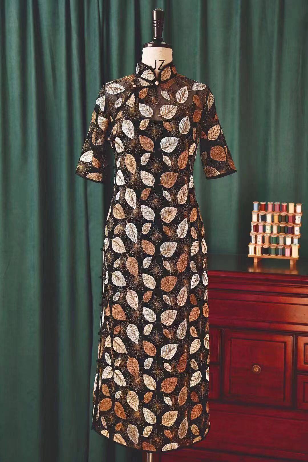 魔杖 梵芮锦刺绣手工刺绣法式刺绣旗袍分享