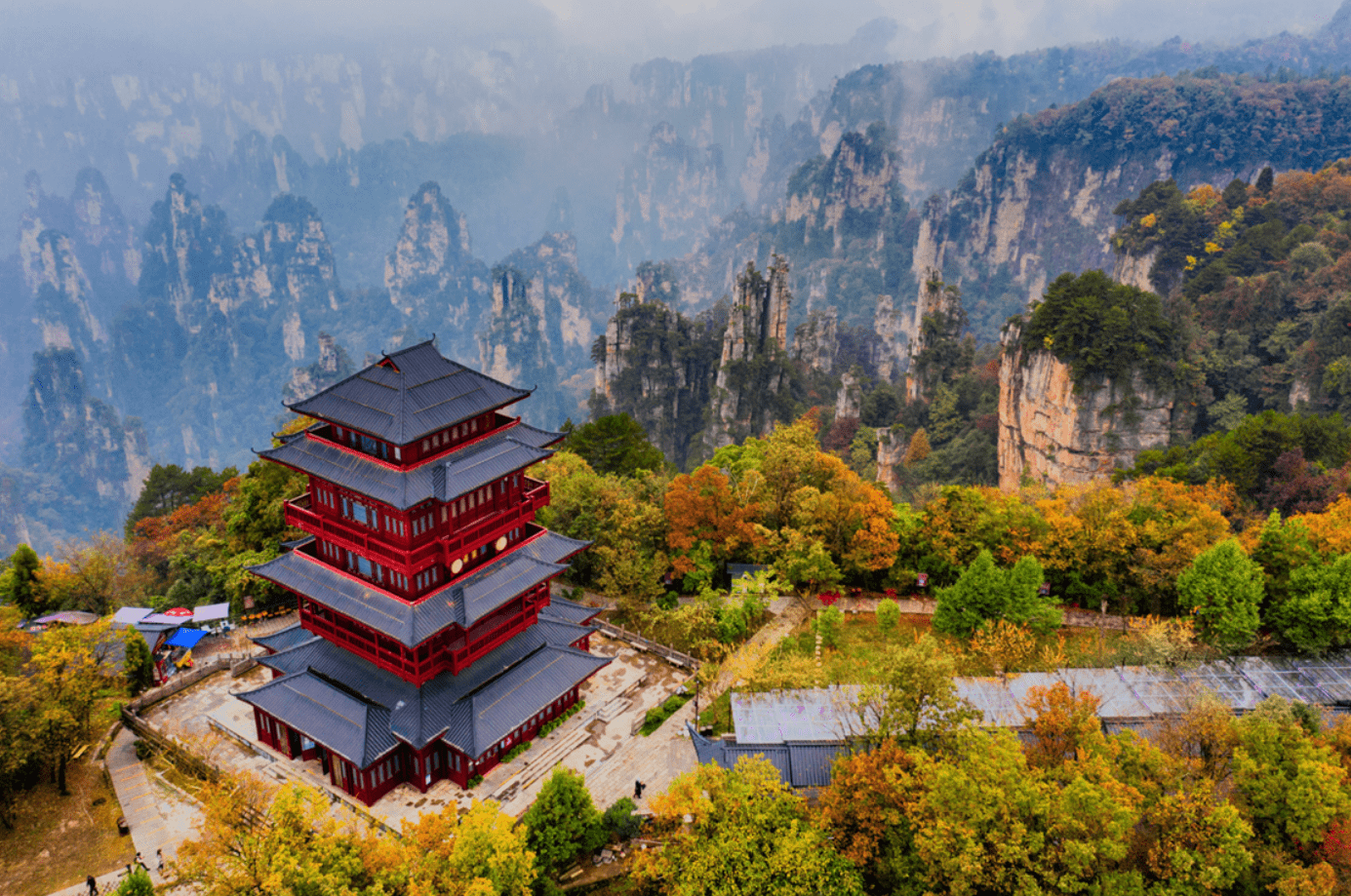 张家界天子山深秋之美超乎想象(组图)