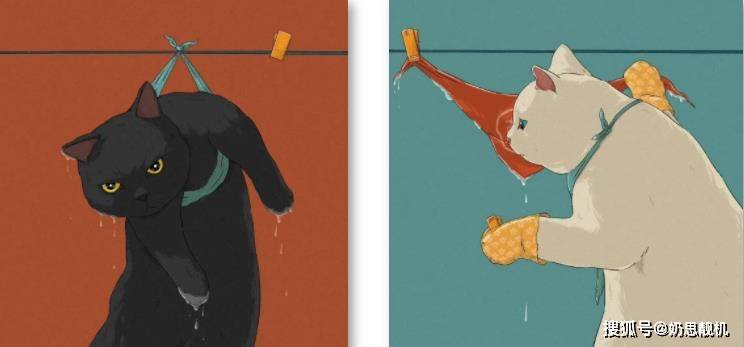 白猫打黑猫情头黑猫白猫情侣头像