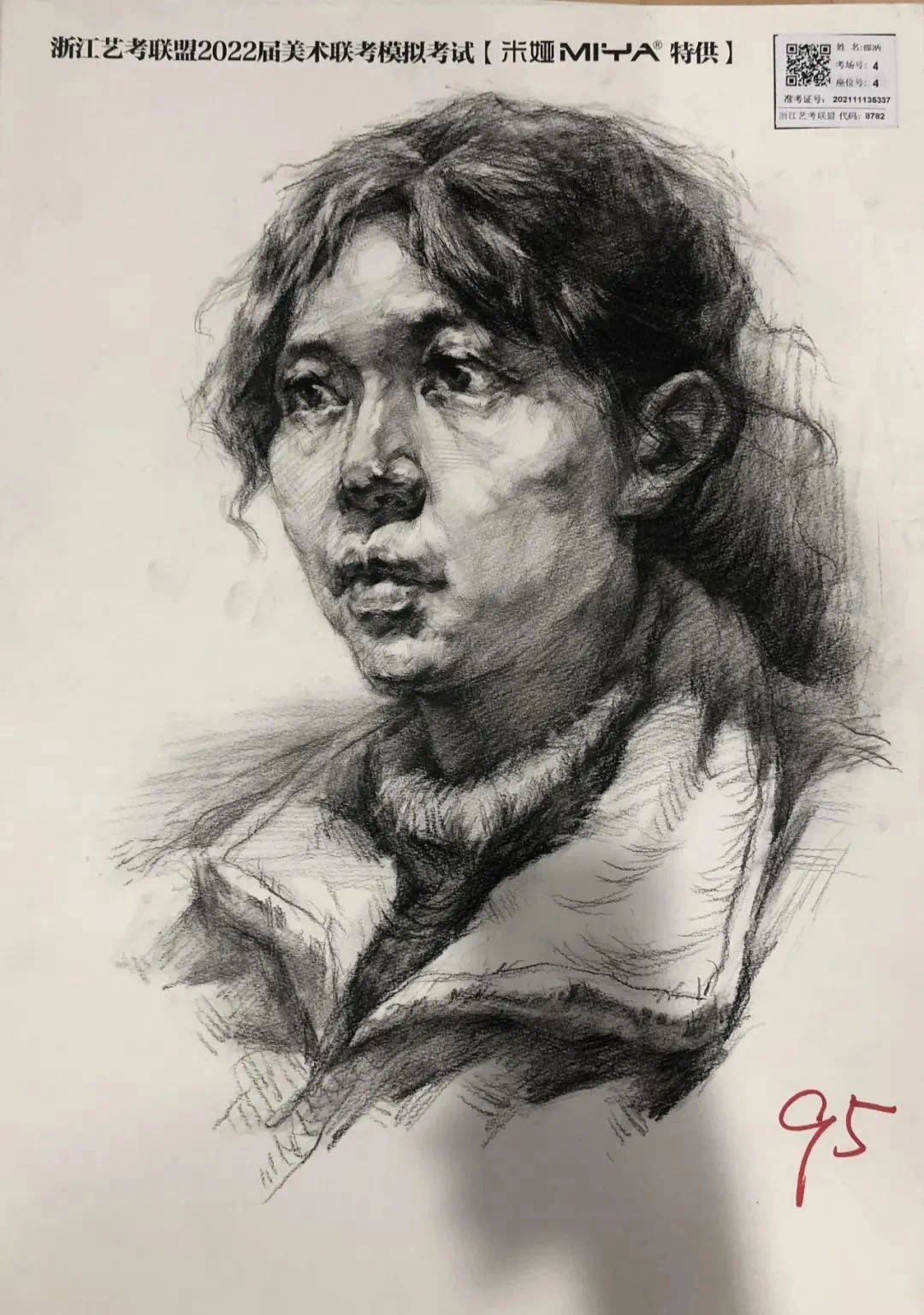 2022届浙江艺考联盟二模素描高分卷