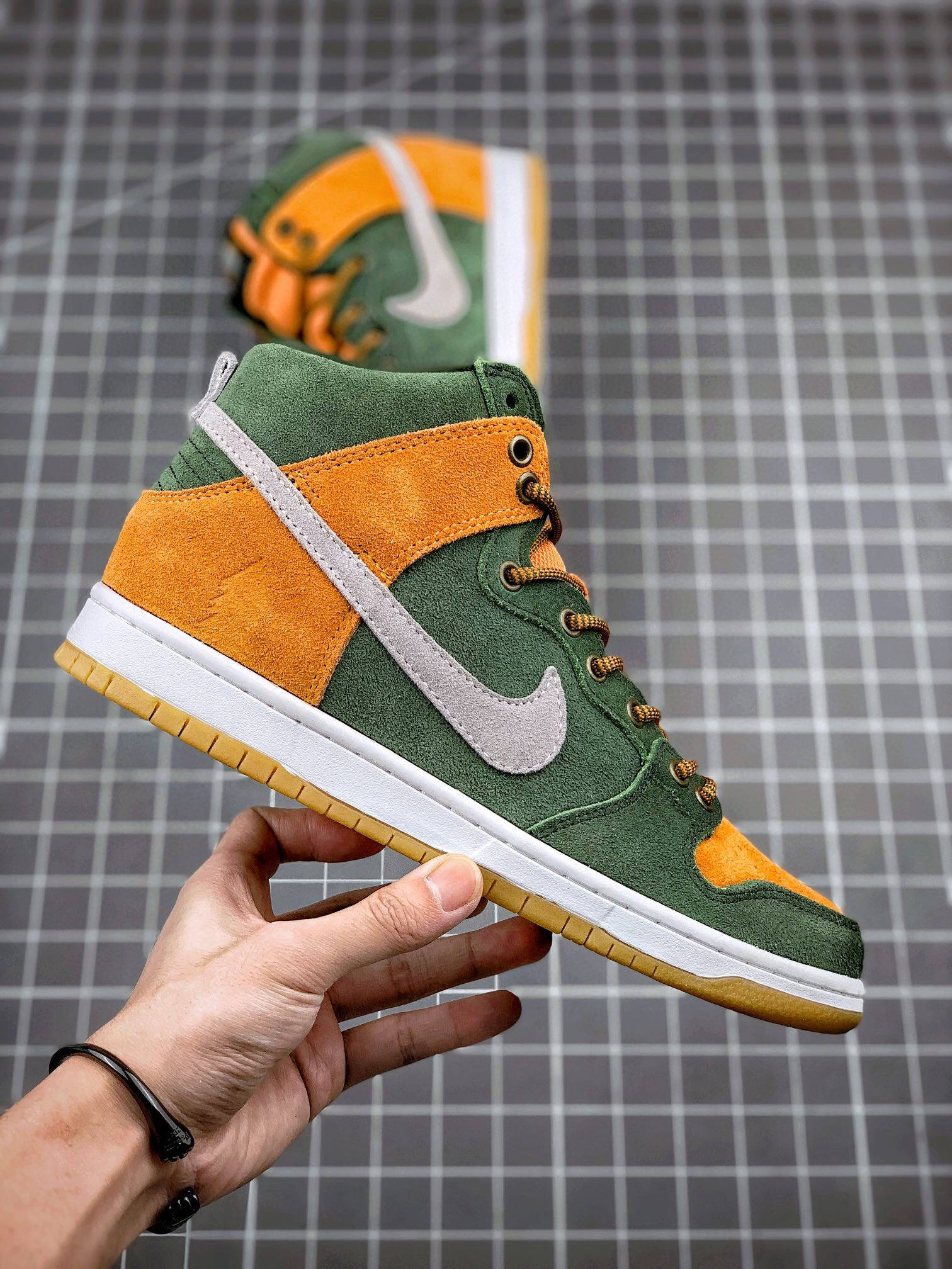 耐克 nike dunk high premium homegrown 森林绿高帮板鞋