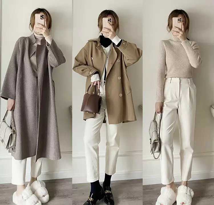 纯色系穿搭,简约,高级,养眼!_女生_颜色_衣服