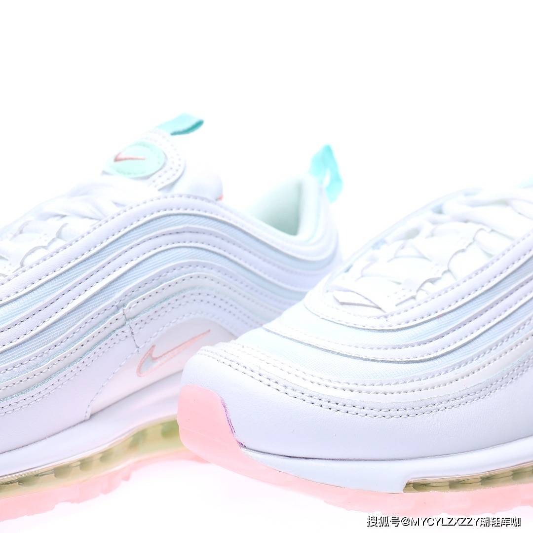 Pearl耐克Nike Air Max 97 ESS&quot;Pearl White/Pink&quot; 气垫运动慢跑鞋 DJ149