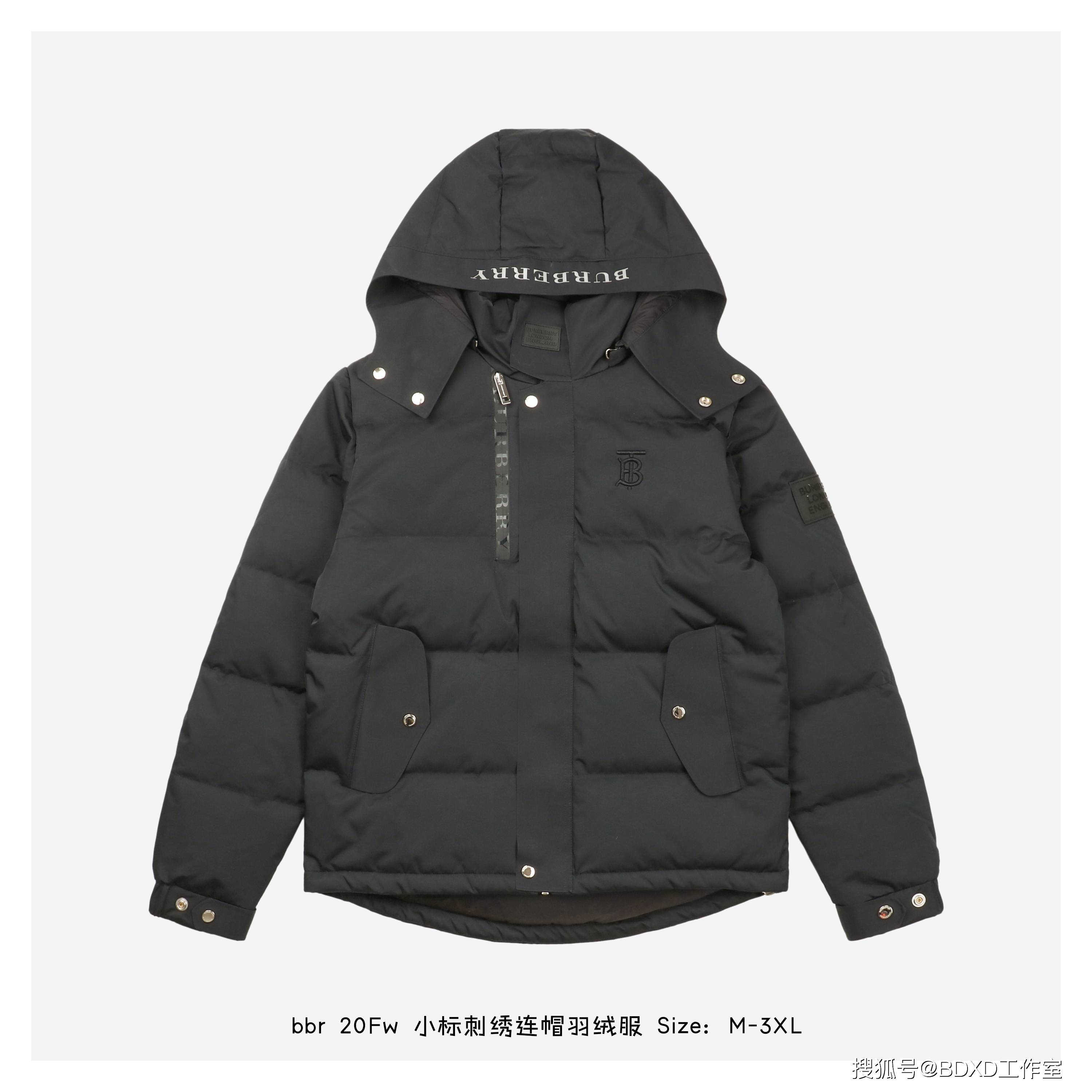 整体 Burberry/BBR 20Fw 小标刺绣连帽羽绒