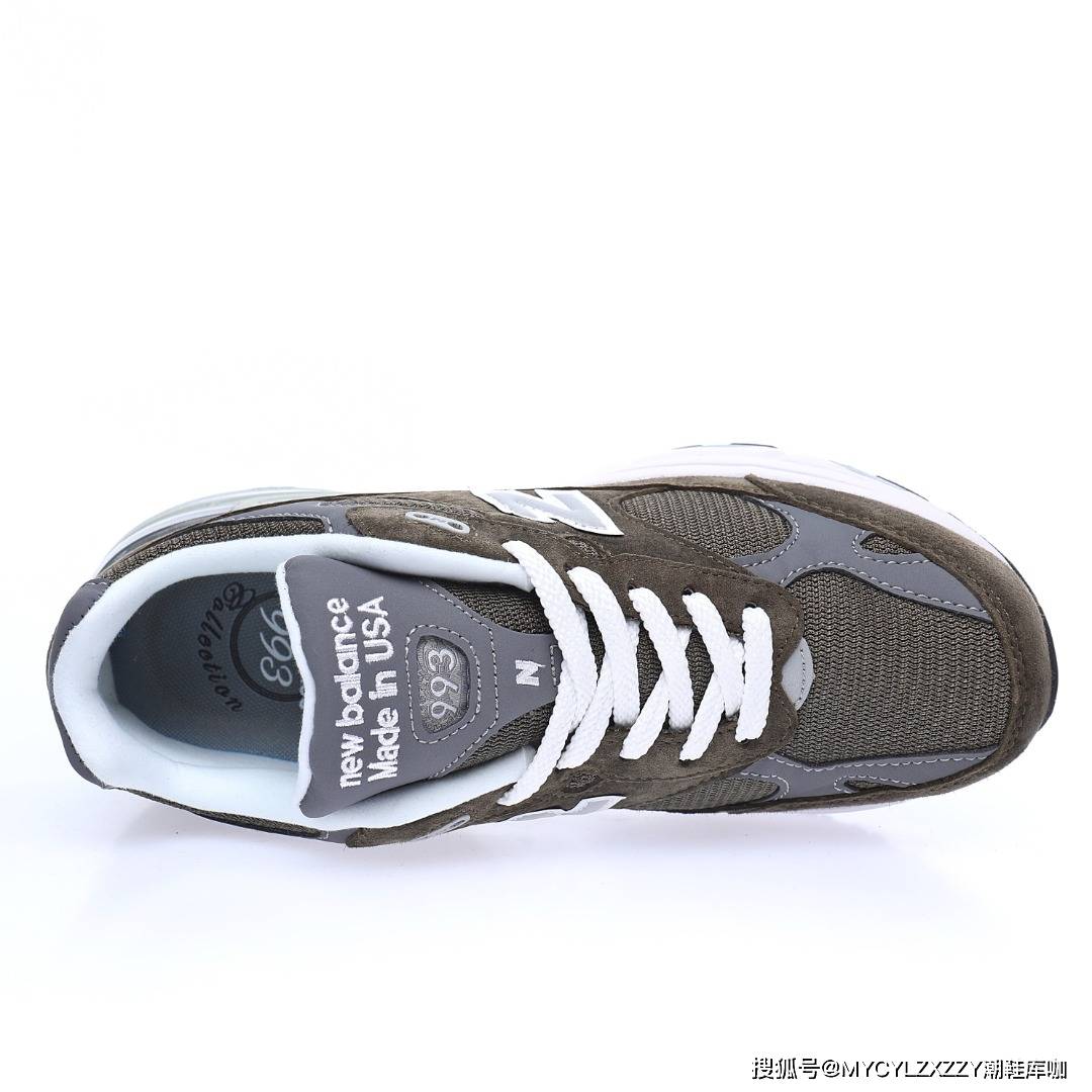 MadeNB新百伦New Balance Made in USA 美产运动百搭老爹跑步鞋橄榄绿银灰 MR993MG