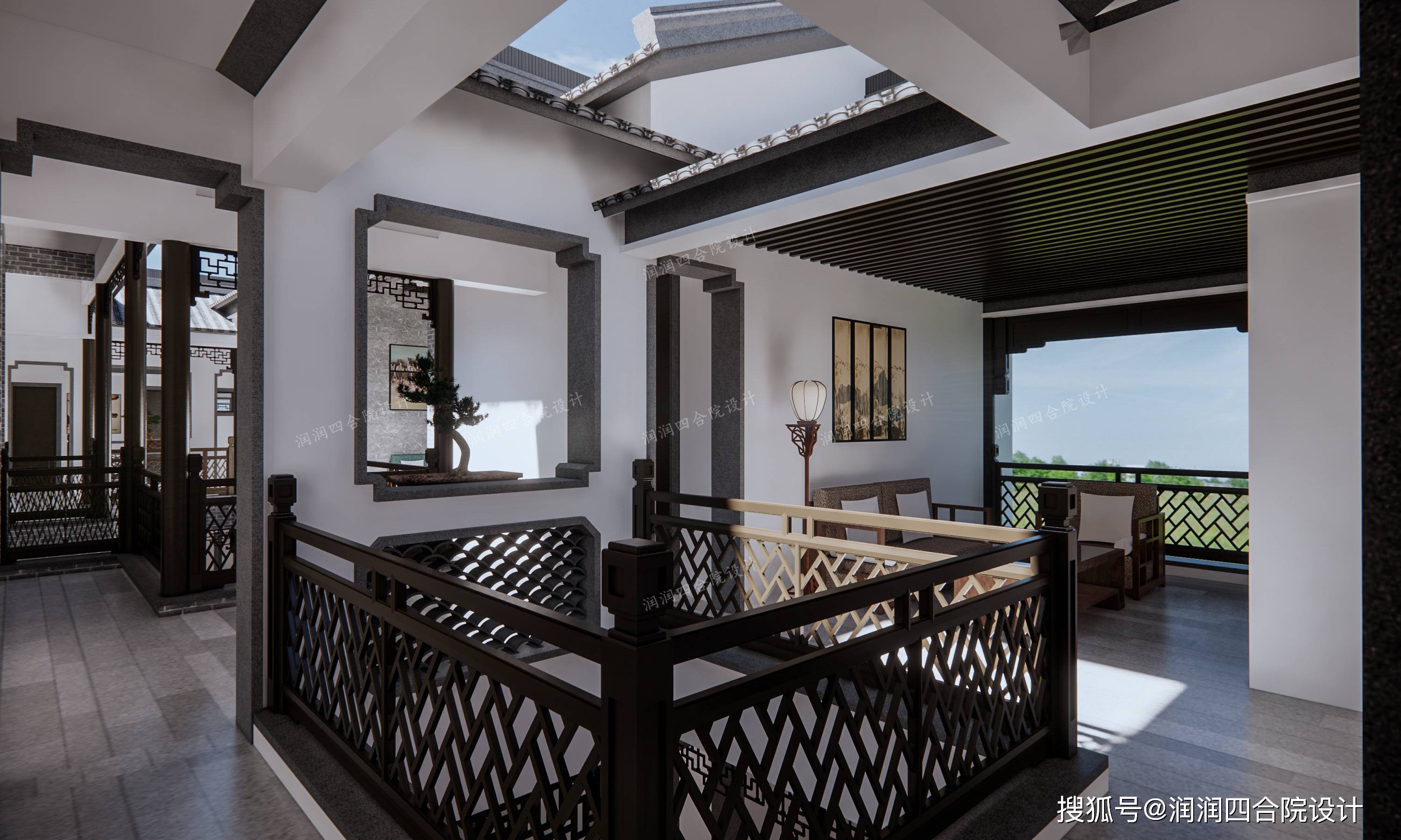 广东客家人的家族传承四合院大宅上下厅三个天井3616润润四合院设计