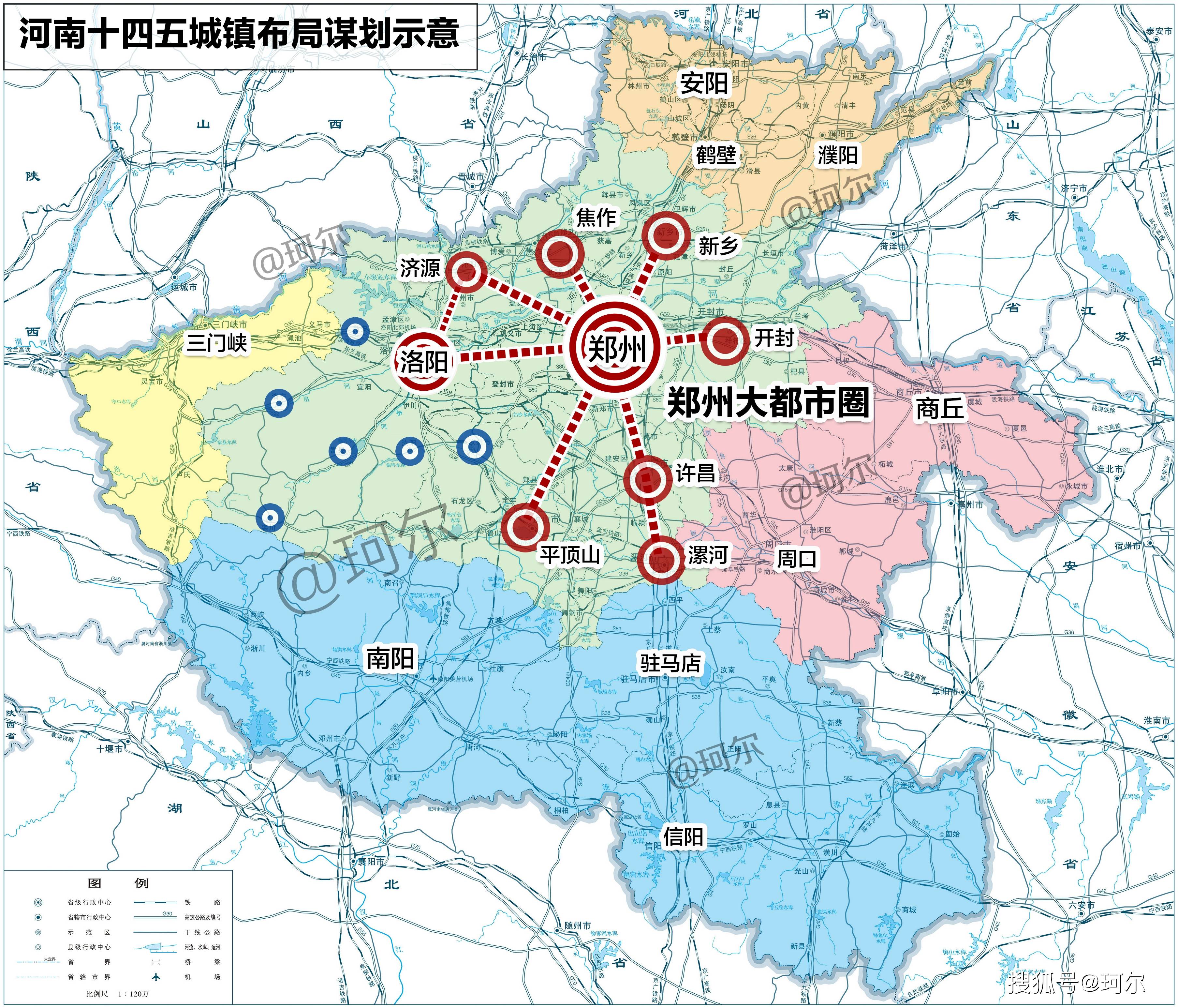 郑州大都市圈空间布局示意图