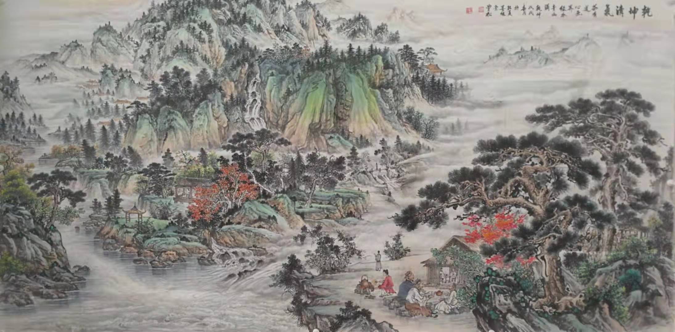 金奖|曾松山水画 - 融汇南北绘画风格 大气雄浑不失清新高雅