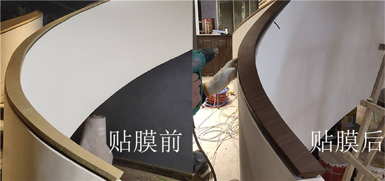 在贴膜的时候最好保持室温在26 ℃左右,这样会更好地保证木纹膜背胶
