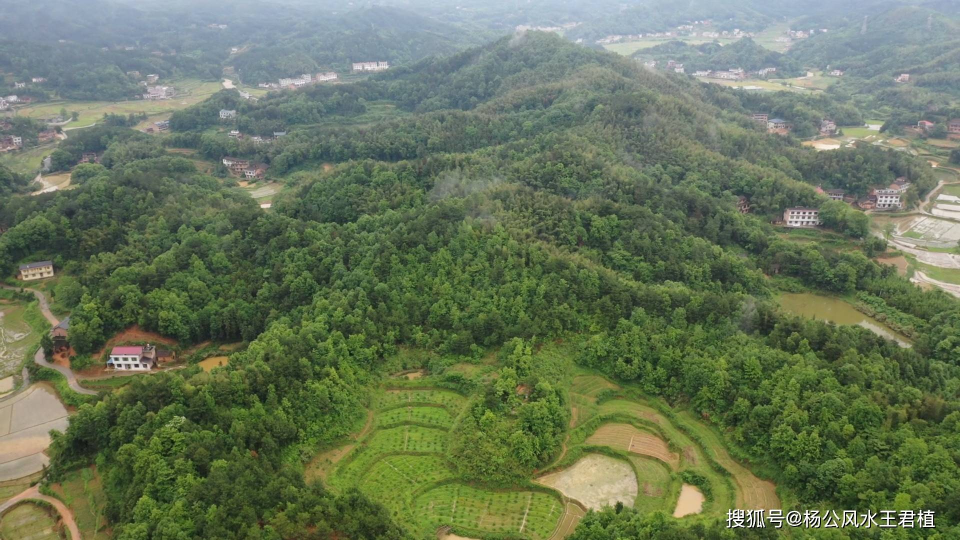 曾国藩祖坟风水航拍地形完美无瑕