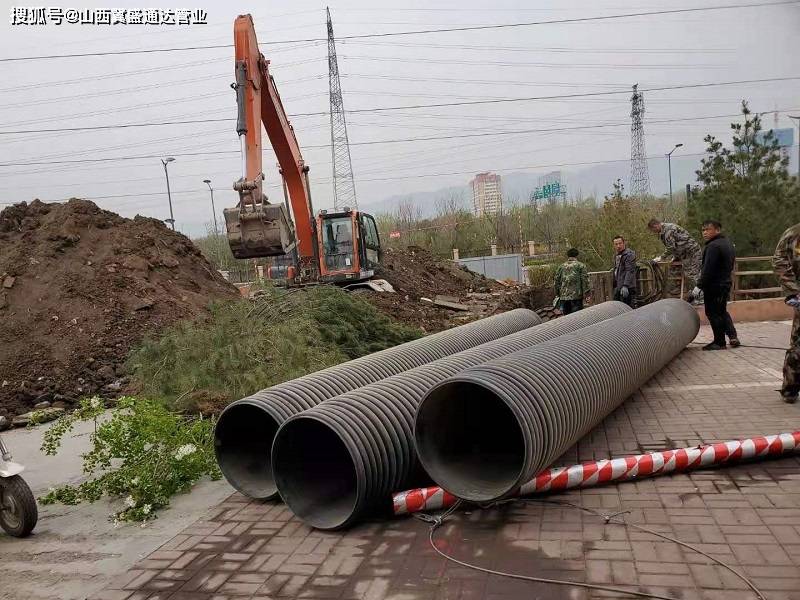 2021年太原萬柏林區九潤物貿城排水管道工程,波紋管直徑600mm.