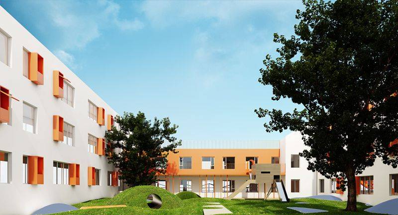 回响设计青岛天启星幼儿园色彩碰撞的幼儿园设计