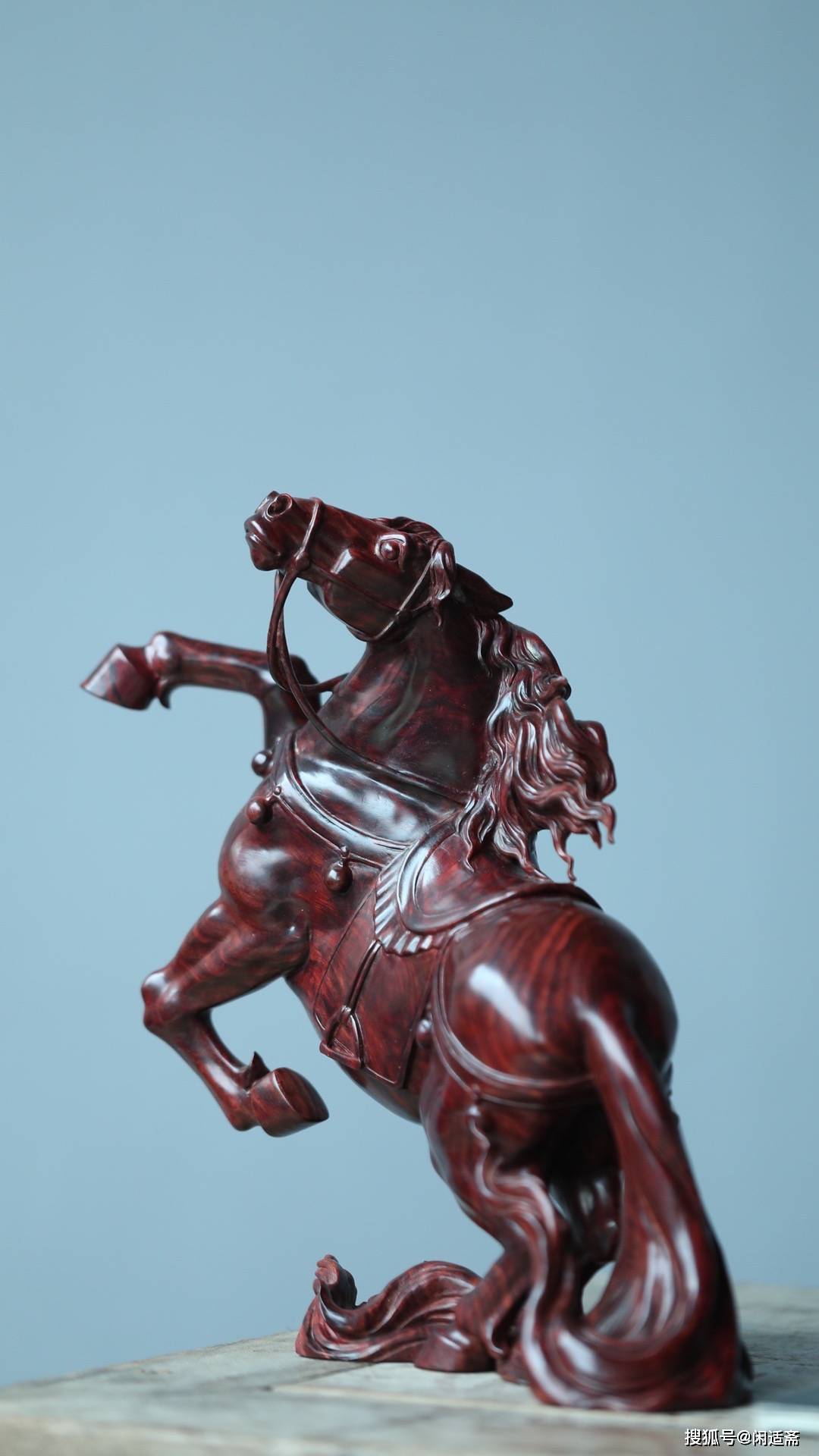 神姿俊逸,小叶紫檀,马到成功,木雕摆件_骏马_雕刻_名马