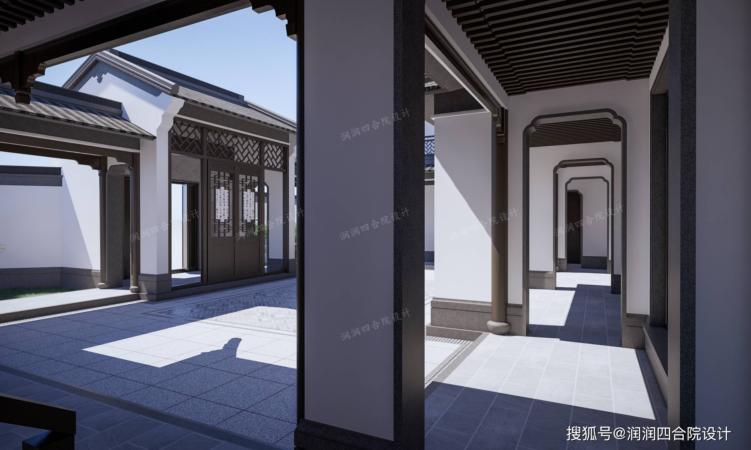 540㎡新中式四合院设计,四水归堂天井有庭有景-搜狐大视野-搜狐新闻