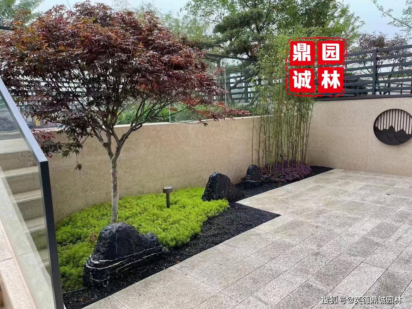 花舍新品黑山石 花园黑置石摆放 新中式黑色石材_庭院_主景_自然