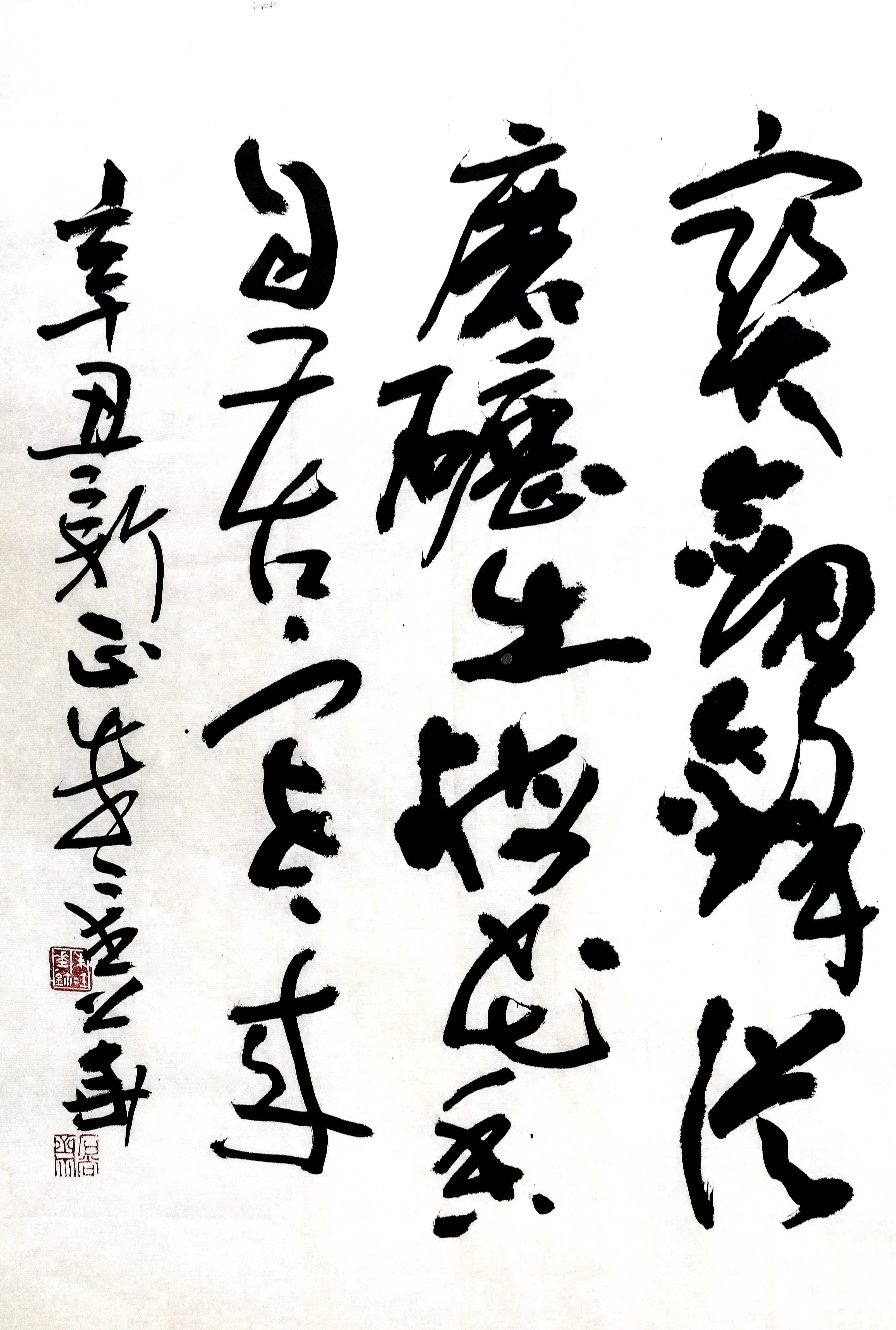 朱金华书法 宝剑锋从磨砺出梅花香自苦寒来 书法 金华