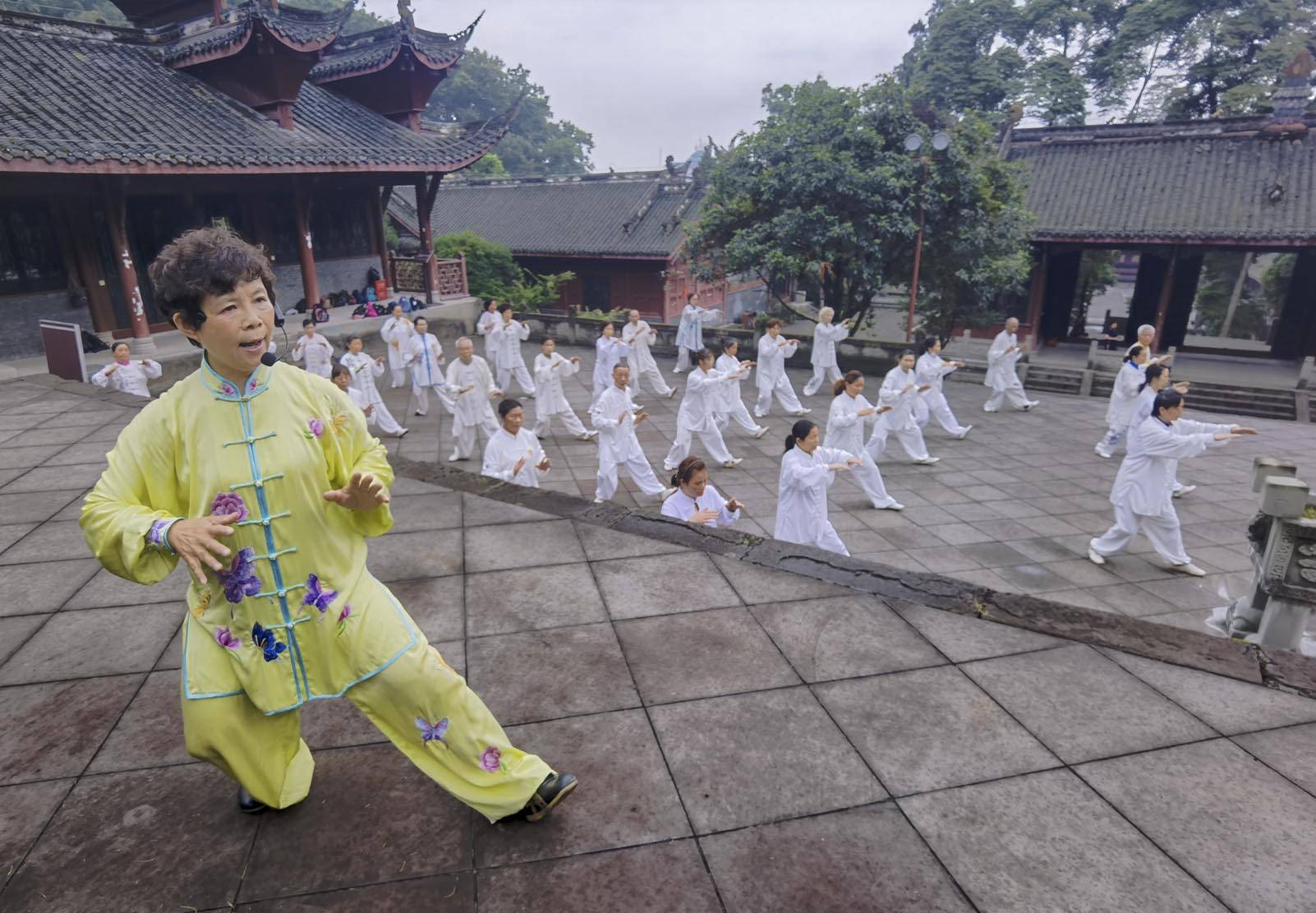 四川都江堰:太極拳協會在文廟舉行國家新編28式太極拳規範培訓活動