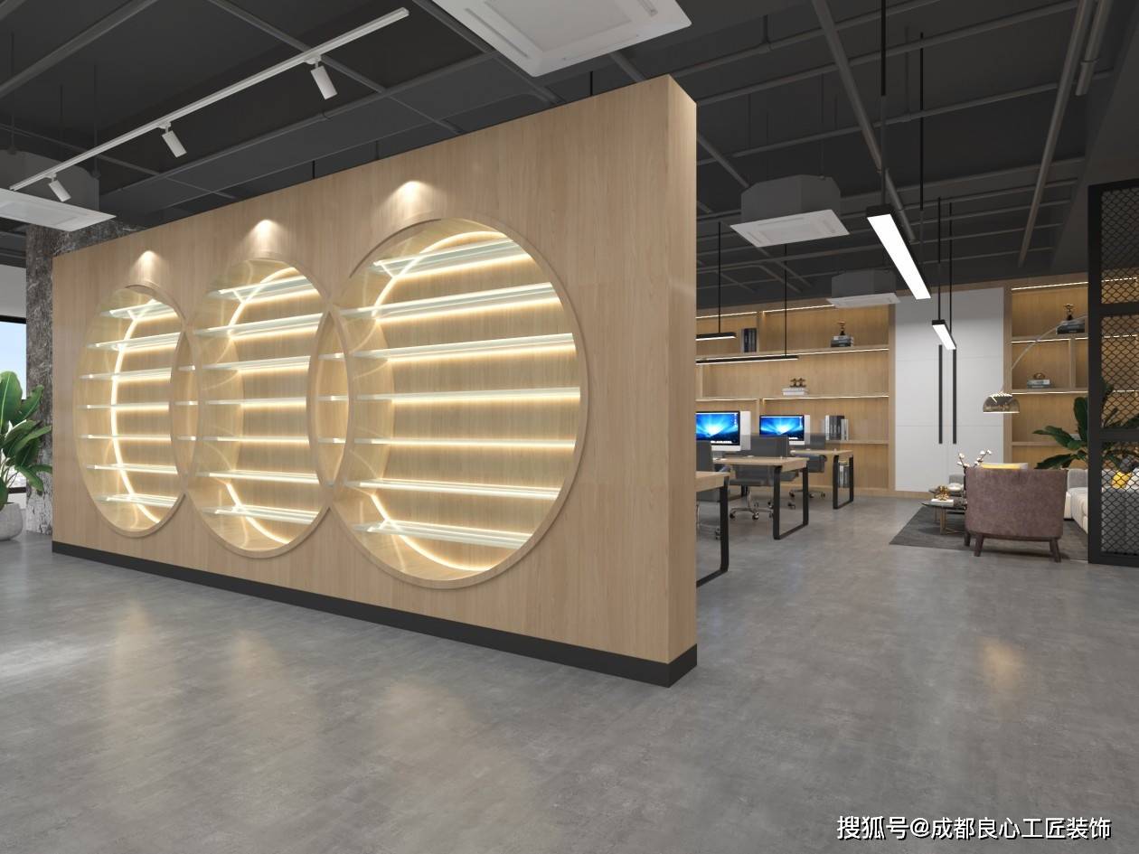 成都450㎡办公室装修效果图案例_空间_实木_会议室