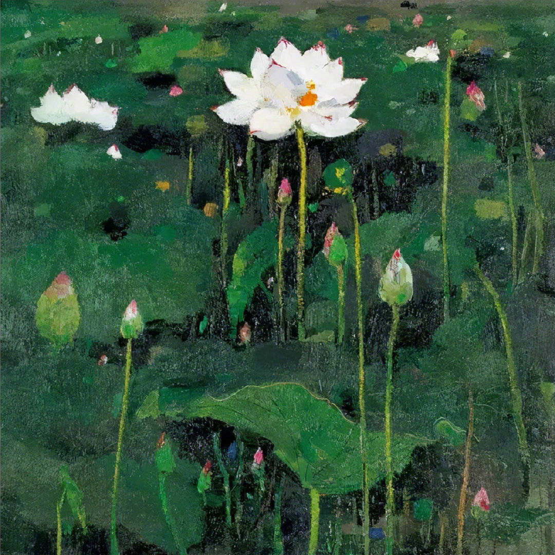 荷 吴冠中作品欣赏-搜狐大视野-搜狐新闻