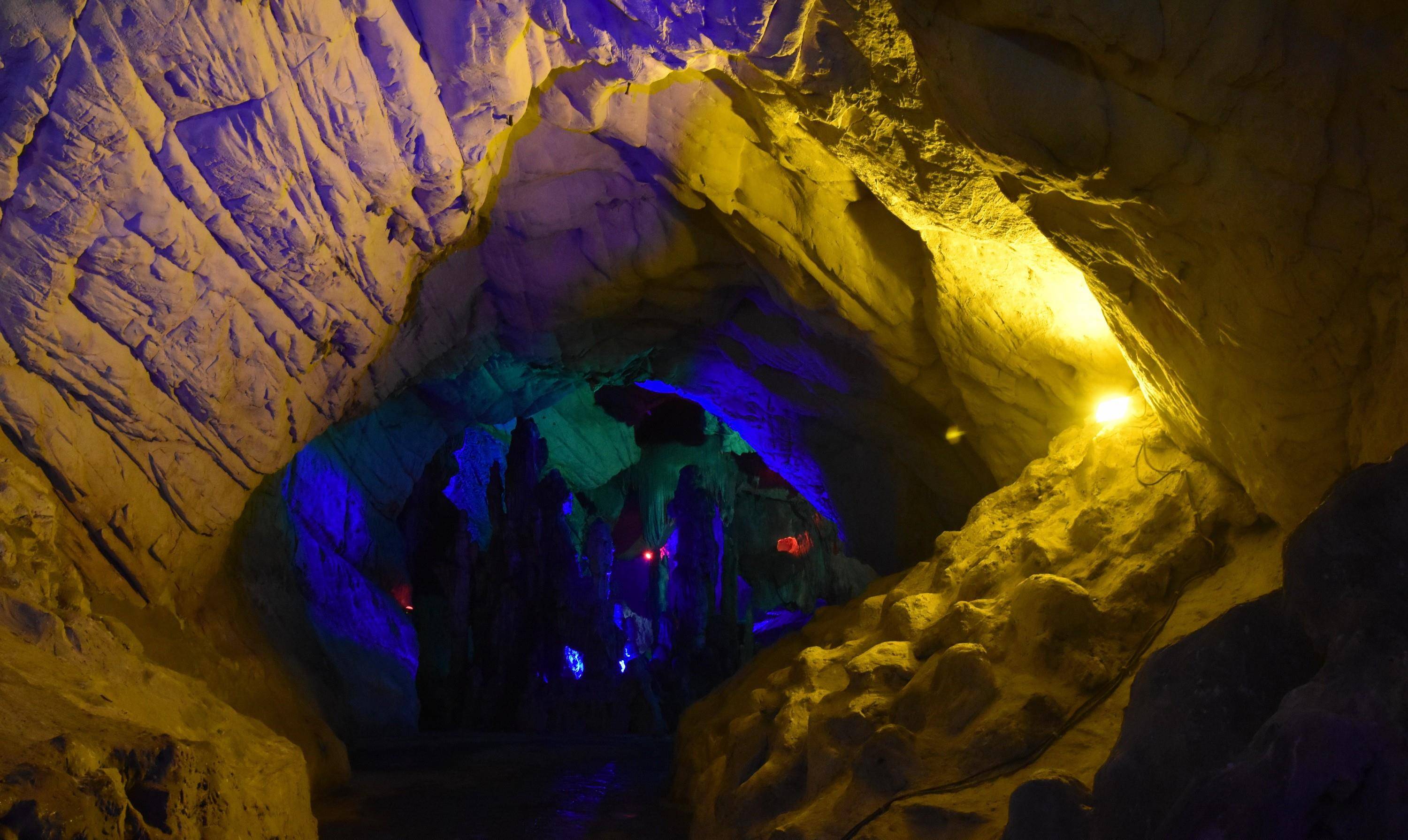 巢湖市银屏山仙人洞,千年牡丹生长于洞口岩石峭壁上_刘玉超