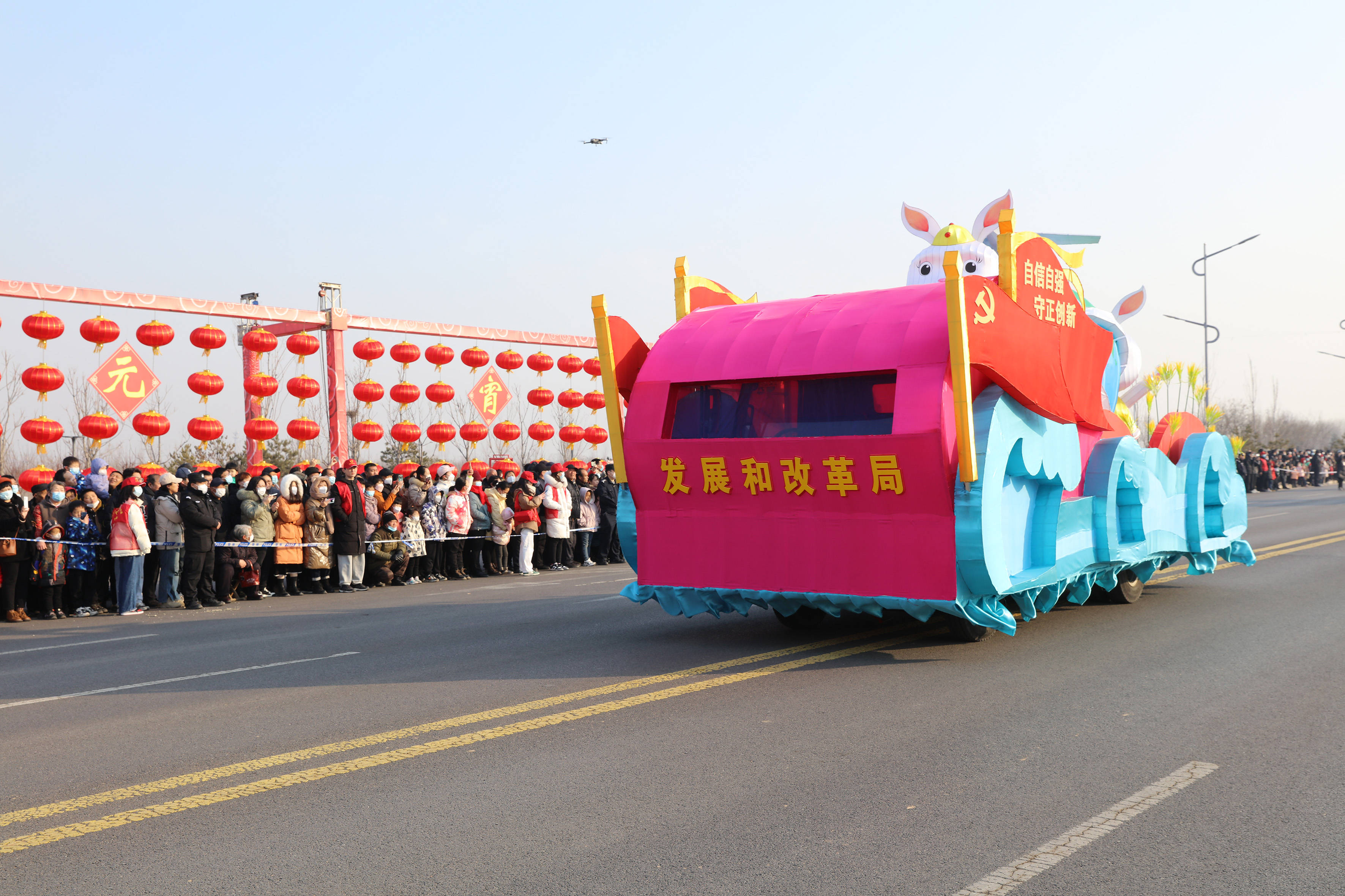 原创河北石家庄市元氏花车花灯庆元宵佳节