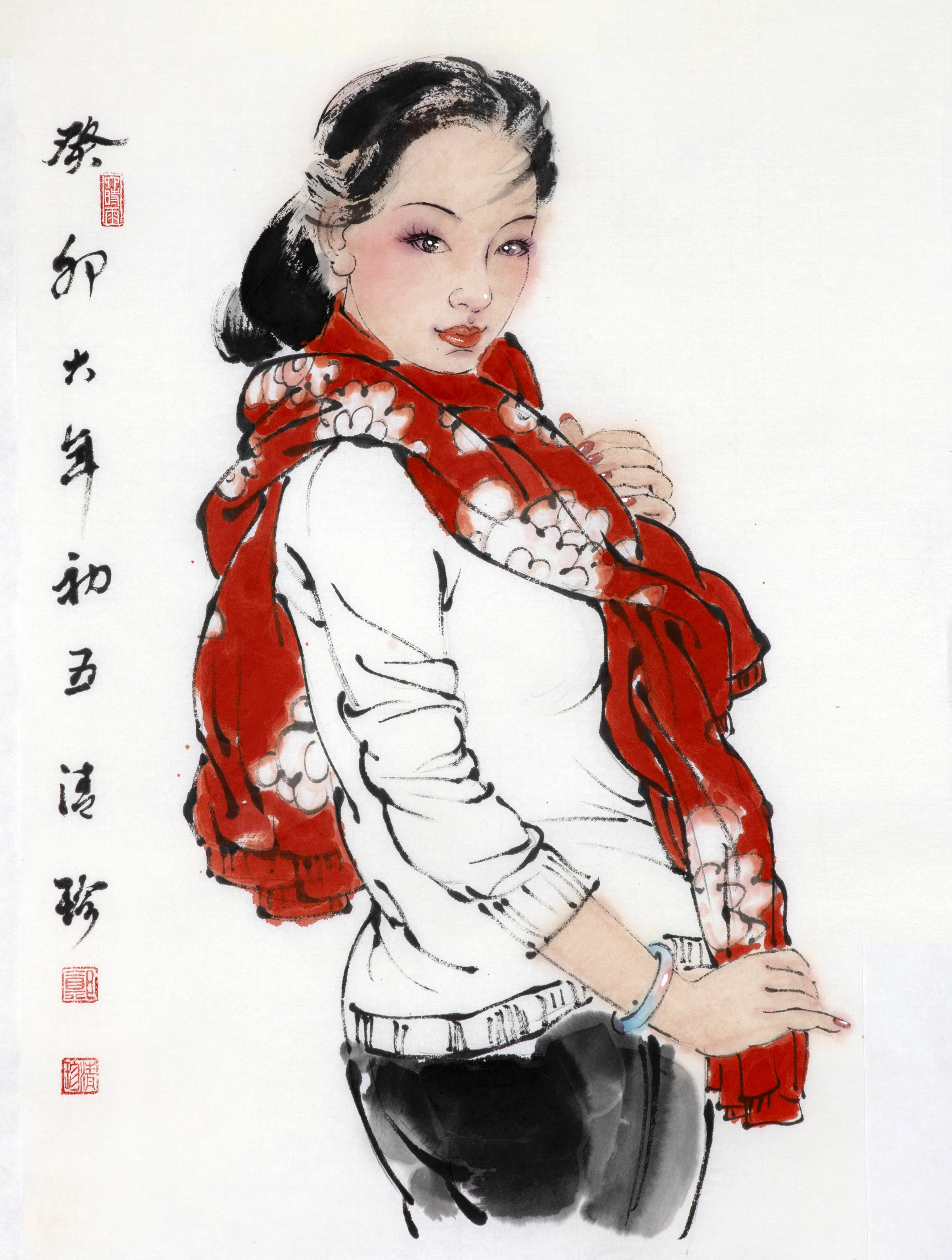 妙手丹青写心迹 郑清珍国画仕女图 女性人物画 癸卯正月作品欣赏