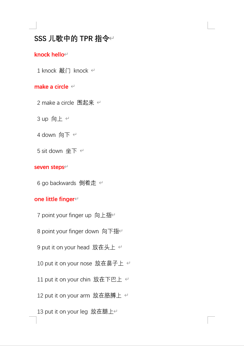 免费下载英语启蒙Super simple song的TPR指令，全套SSS资本