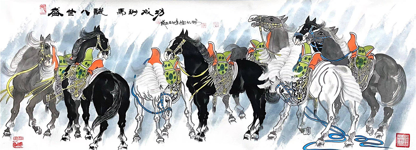 笔墨精研心悟丹青著名画家王德峰听雨者作品欣赏